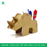  MFK03B - Đựng bút lắp ráp hình con tê giác bằng giấy carton 