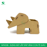  MFK03B - Đựng bút lắp ráp hình con tê giác bằng giấy carton 