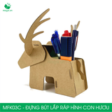  MFK03C - Đựng bút lắp ráp hình con hươu bằng giấy carton 