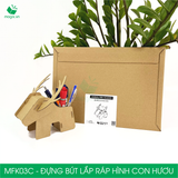  MFK03C - Đựng bút lắp ráp hình con hươu bằng giấy carton 