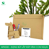  MFK03D - Đựng bút lắp ráp hình con ngựa bằng giấy carton 