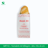  MFT1C - Túi bánh mì trắng có in - 24x10x4 cm [100 túi/pack] 