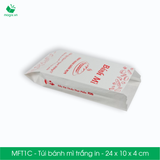  MFT1C - Túi bánh mì trắng có in - 24x10x4 cm [100 túi/pack] 
