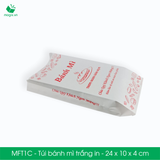  MFT1C - Túi bánh mì trắng có in - 24x10x4 cm [100 túi/pack] 