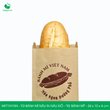  MFT1N1NN - Túi bánh mì nâu in nâu đỏ - "Xe bánh mì" - 24x10x4 cm 