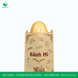  MFT1N5NN - Túi bánh mì nâu in nâu - "Giỏ bánh mì" - 24x10x4 cm 