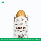  MFT1T5N - Túi bánh mì trắng in nâu - "Giỏ bánh mì" - 24x10x4 cm 