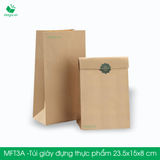  MFT3A - Túi giấy đựng thực phẩm màu nâu - 23.5 x 15 x 8 cm 