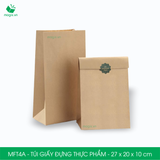  MFT4A - Túi giấy đựng thực phẩm màu nâu - 27 x 20 x 10 cm 