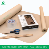  MGH1N - 0.5x50m - CUỘN GIẤY KRAFT GÓI HÀNG MÀU NÂU 