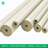  MGH1T - 0.5x50m - CUỘN GIẤY KRAFT GÓI HÀNG MÀU TRẮNG 