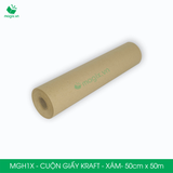  MGH1X - 0.5x50m - CUỘN GIẤY KRAFT GÓI HÀNG MÀU XÁM 