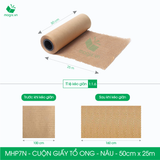  MHP7N - 0.5x25m - CUỘN GIẤY KRAFT TỔ ONG MÀU NÂU CHỐNG SỐC THAY THẾ BÓNG KHÍ XỐP HƠI ĐÓNG HÀNG 