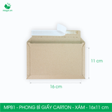  MPB1 – 16x11cm – PHONG BÌ GIẤY CARTON MÀU XÁM 