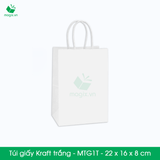  MTG1T  - 22x16x8cm - Túi giấy Kraft màu trắng 