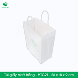  MTG2T - 26x18x9cm - Túi giấy Kraft màu trắng 