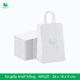  MTG2T - 26x18x9cm - Túi giấy Kraft màu trắng 