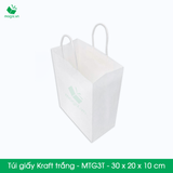  MTG3T  - 30x20x10cm - Túi giấy Kraft màu trắng 