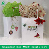  MTG4T - 35x25x12cm - Túi giấy Kraft màu trắng 