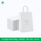  MTG5T  - 42x32x14cm - Túi giấy Kraft màu trắng 