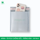  MTS0A - 16x14cm - Túi poly chống sốc - Trắng xám 