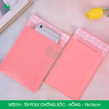  MTS1H - 18x16cm - Túi poly chống sốc - Hồng 