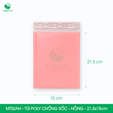  MTS2AH - 21.5x15cm - Túi poly chống sốc - Hồng 