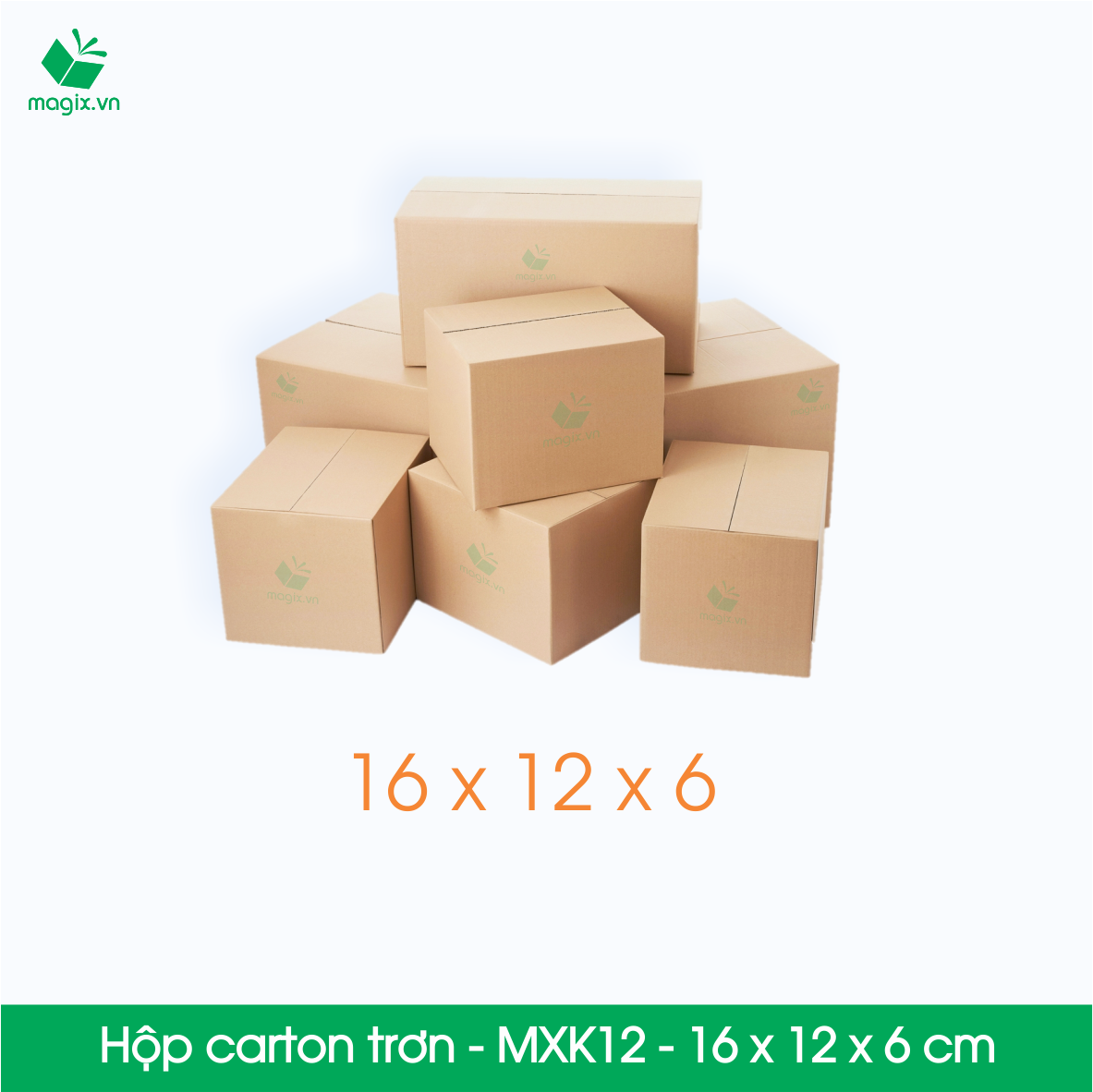 MXK12 - Hộp trơn không in - 16x12x6 cm