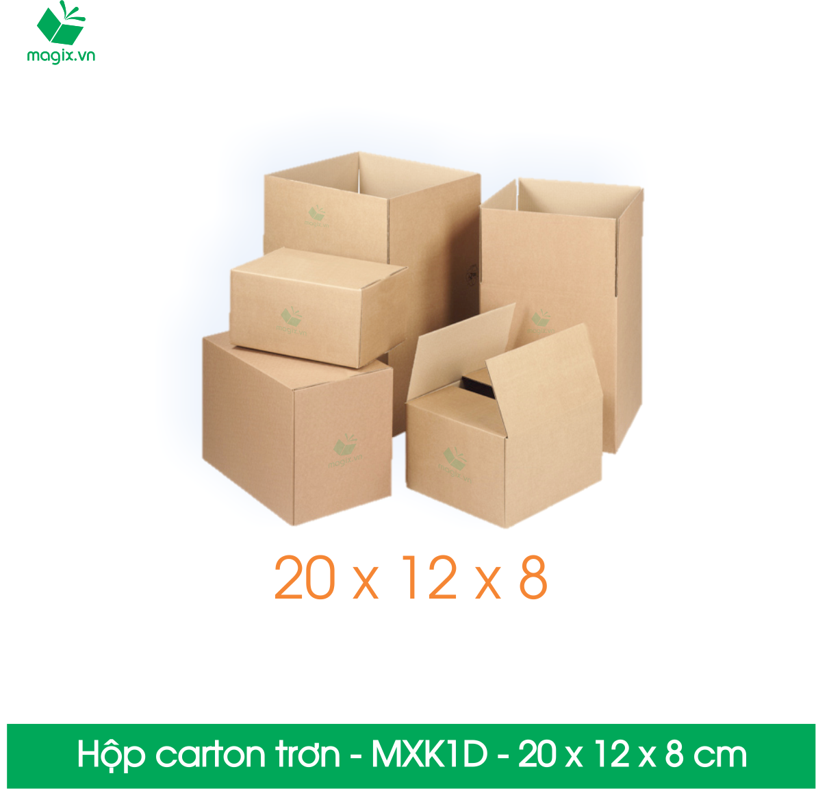 MXK1D - Hộp trơn không in - 20x12x8 cm