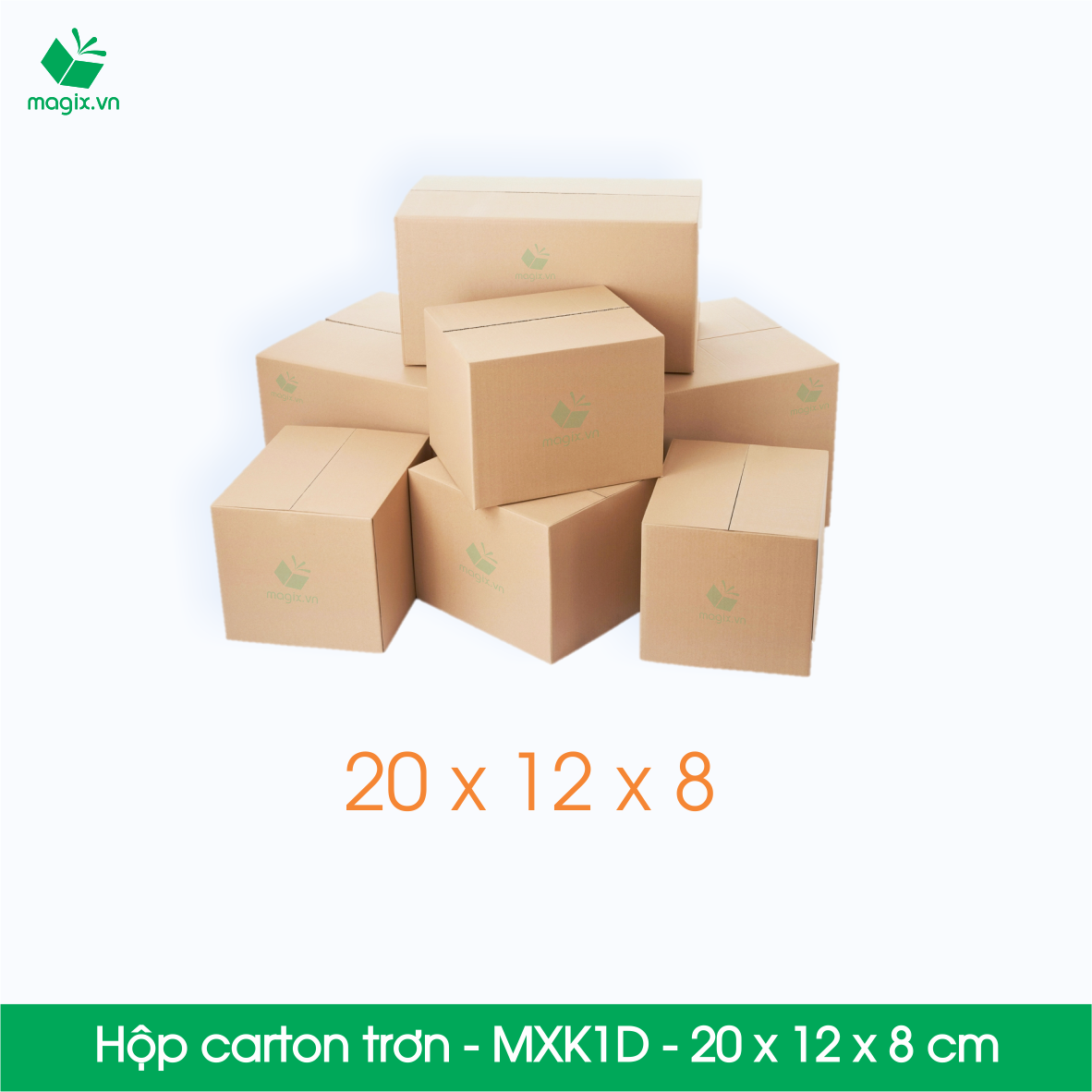 MXK1D - Hộp trơn không in - 20x12x8 cm