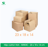  MXK3C - 23x18x14 cm [20 hộp/pack] - Hộp carton trơn 