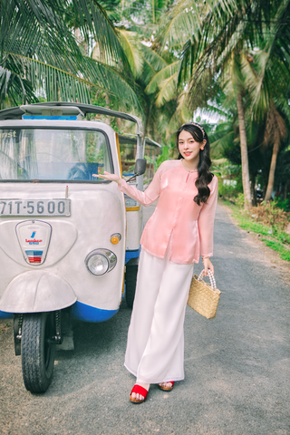 Áo bà ba Cách tân Út Xinh - Hồng