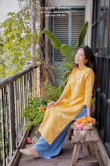 Áo dài linen Thêu tay An Điệp