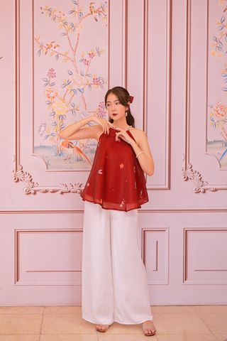 Áo yếm organza Diên Phúc - Đỏ