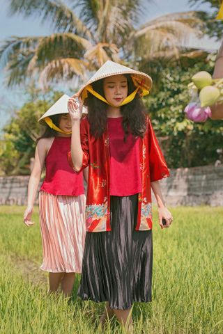 Áo kimono Phụng Dương - Đỏ