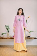 Áo dài linen Thêu tay Anh Hoa