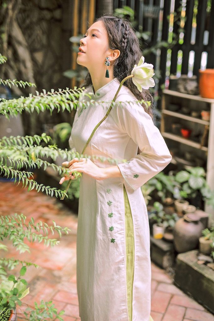 Áo dài linen Thêu tay An Nhiên