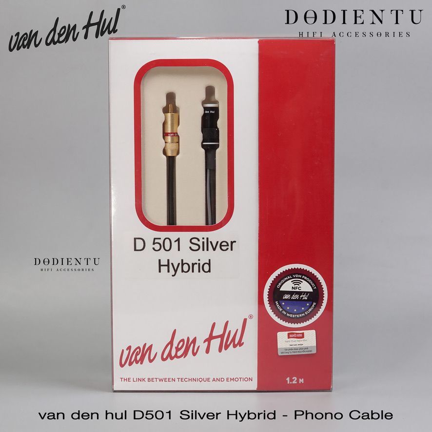 van den hul - The D 501 Silver Hybrid - Phono Cable Din 5 - RCA