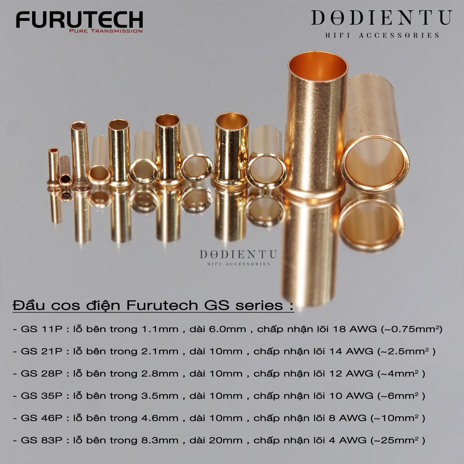 Cos ống Furutech GS 11 GS 21 GS 28 GS 35 GS 46 GS 83