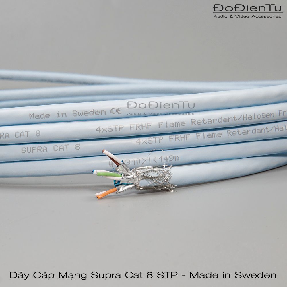 Dây Cáp Mạng Ethernet Supra CAT 8 STP - Cắt Mét