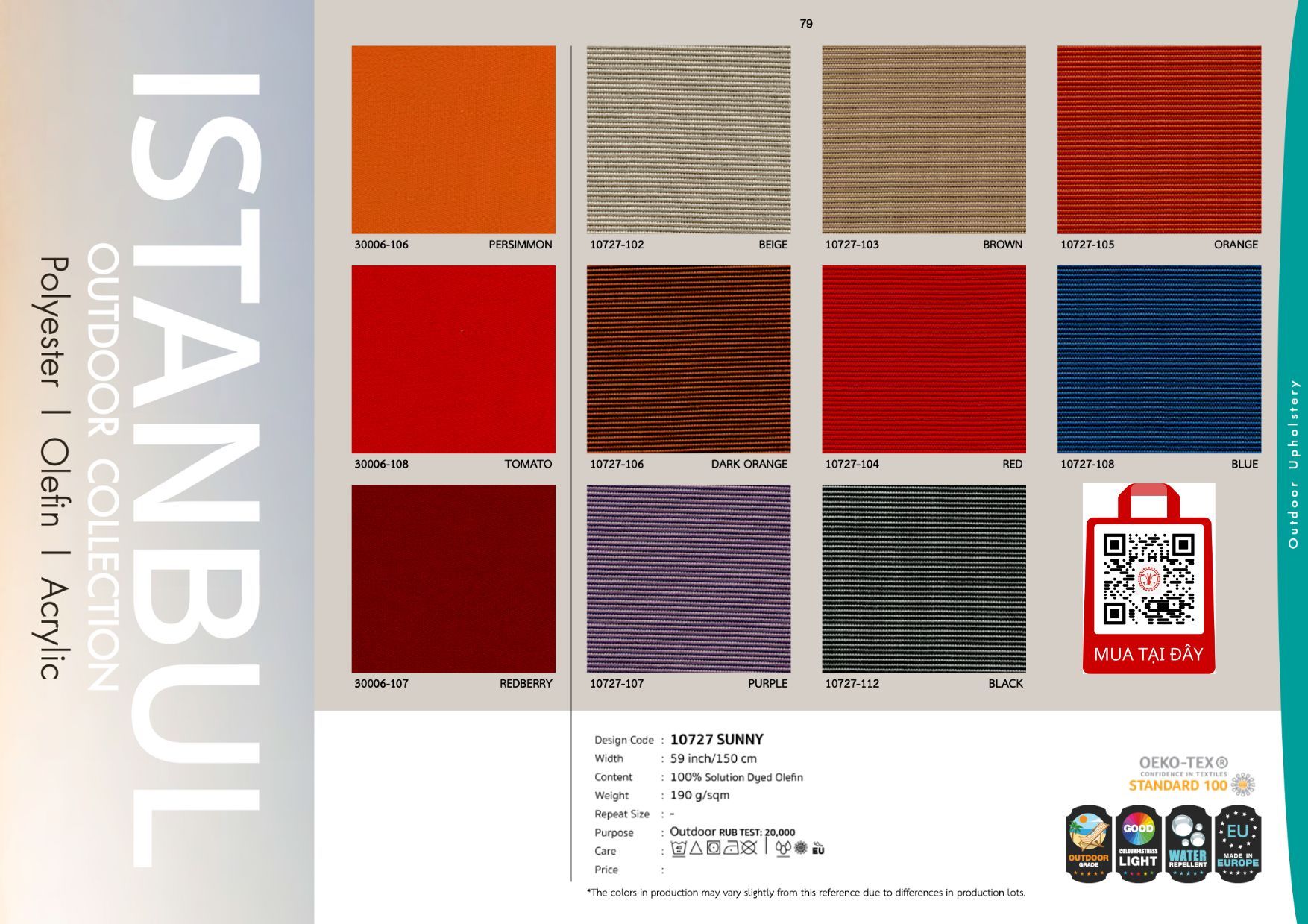 Vải Ngoài Trời 2024 Hints of Nature ISTANBUL OUTDOOR COLLECTION