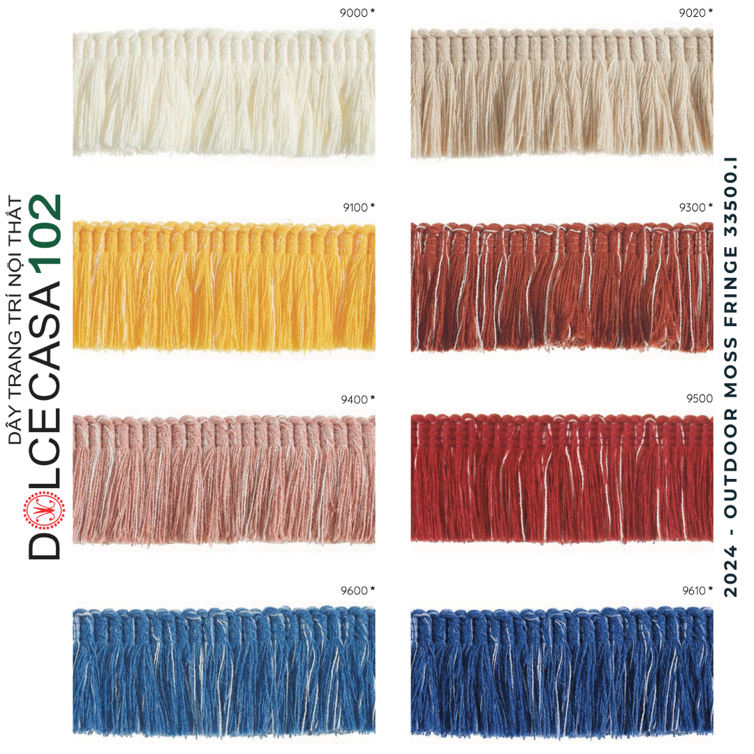 MOSS FRINGES 2024 dây viền tua rua Outdoor 33500 có sẵn tại nhà máy