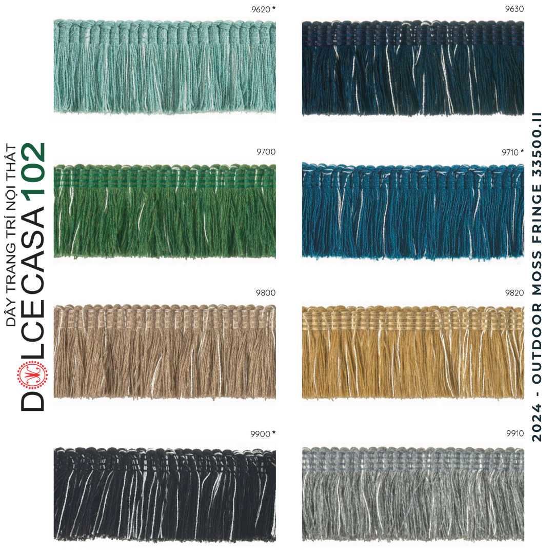 MOSS FRINGES 2024 dây viền tua rua Outdoor 33500 có sẵn tại nhà máy