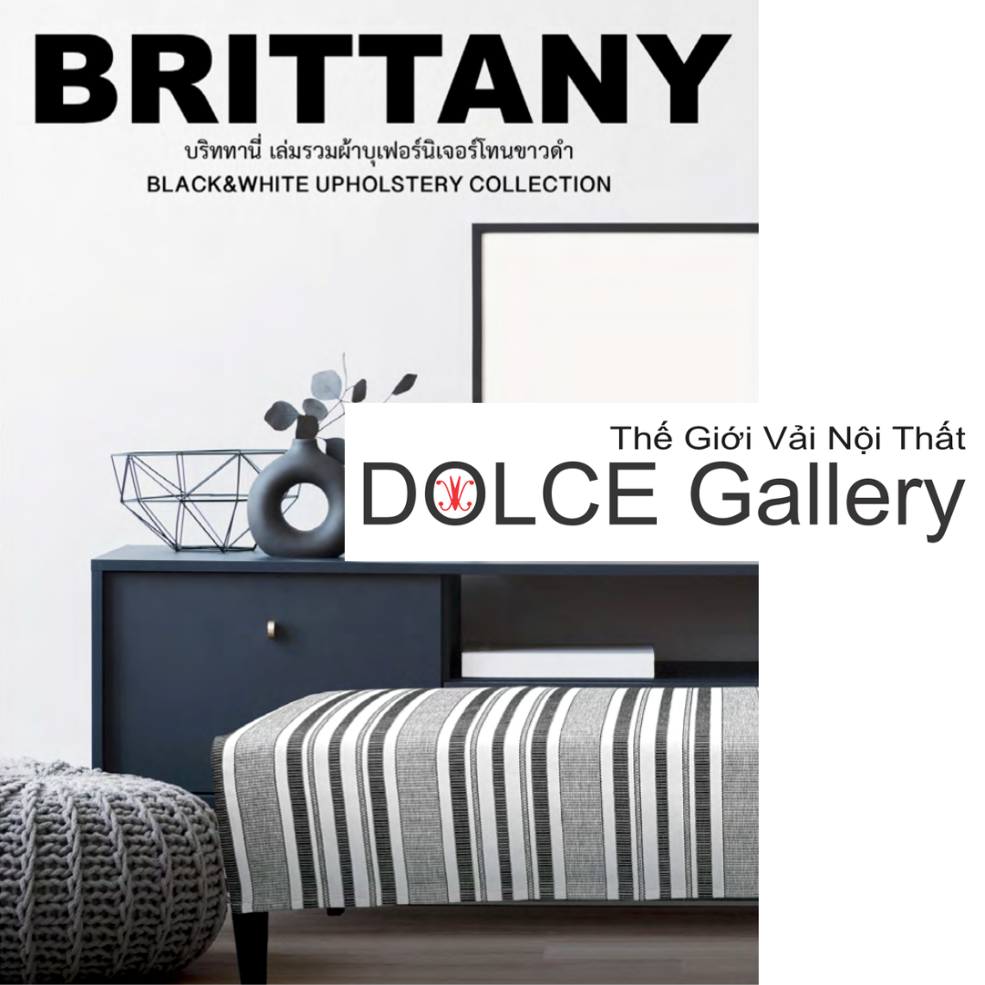 2025 BRITTANY bộ sưu tập vải bọc nệm trắng & đen chuyên Indoor Outdoor