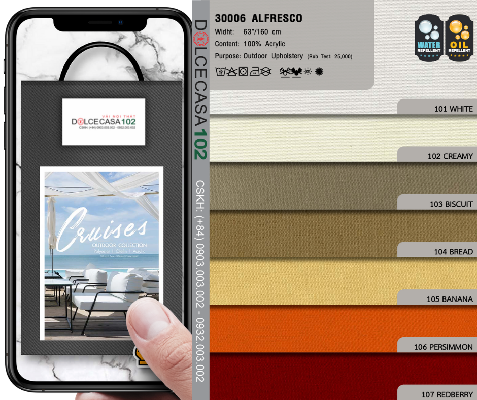 30006 vải ngoài trời ALFRESCO 15 màu copyright 2015