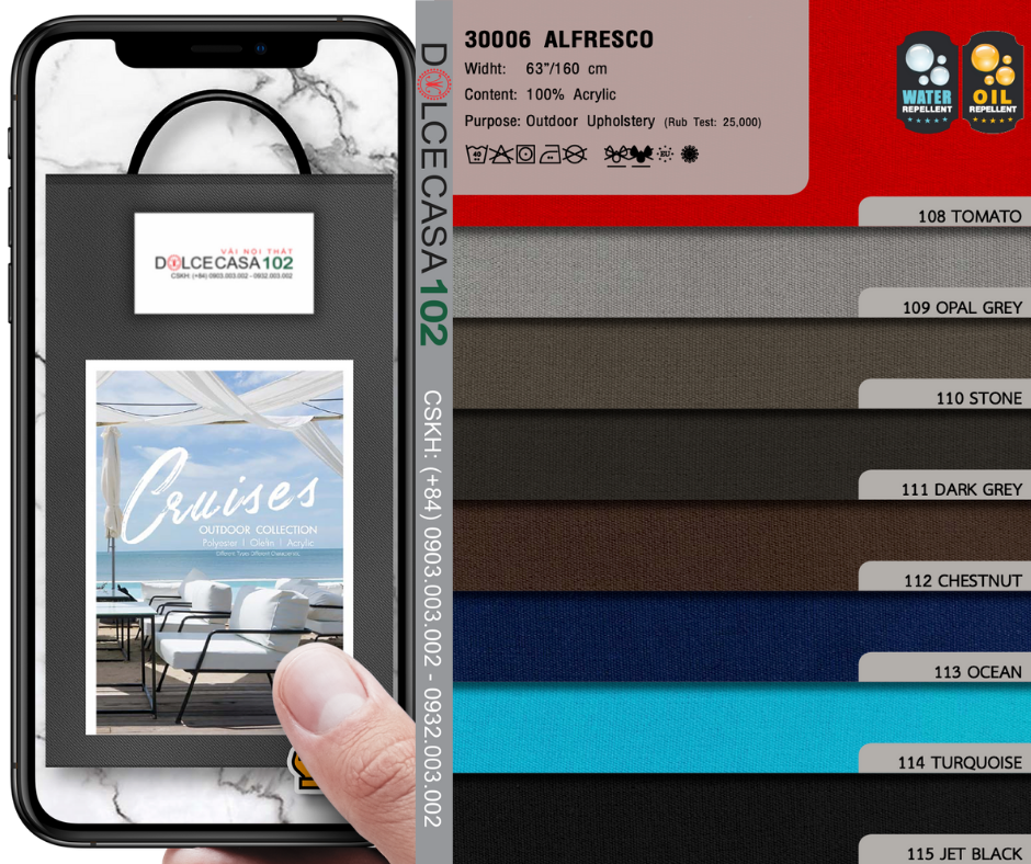 30006 vải ngoài trời ALFRESCO 15 màu copyright 2015