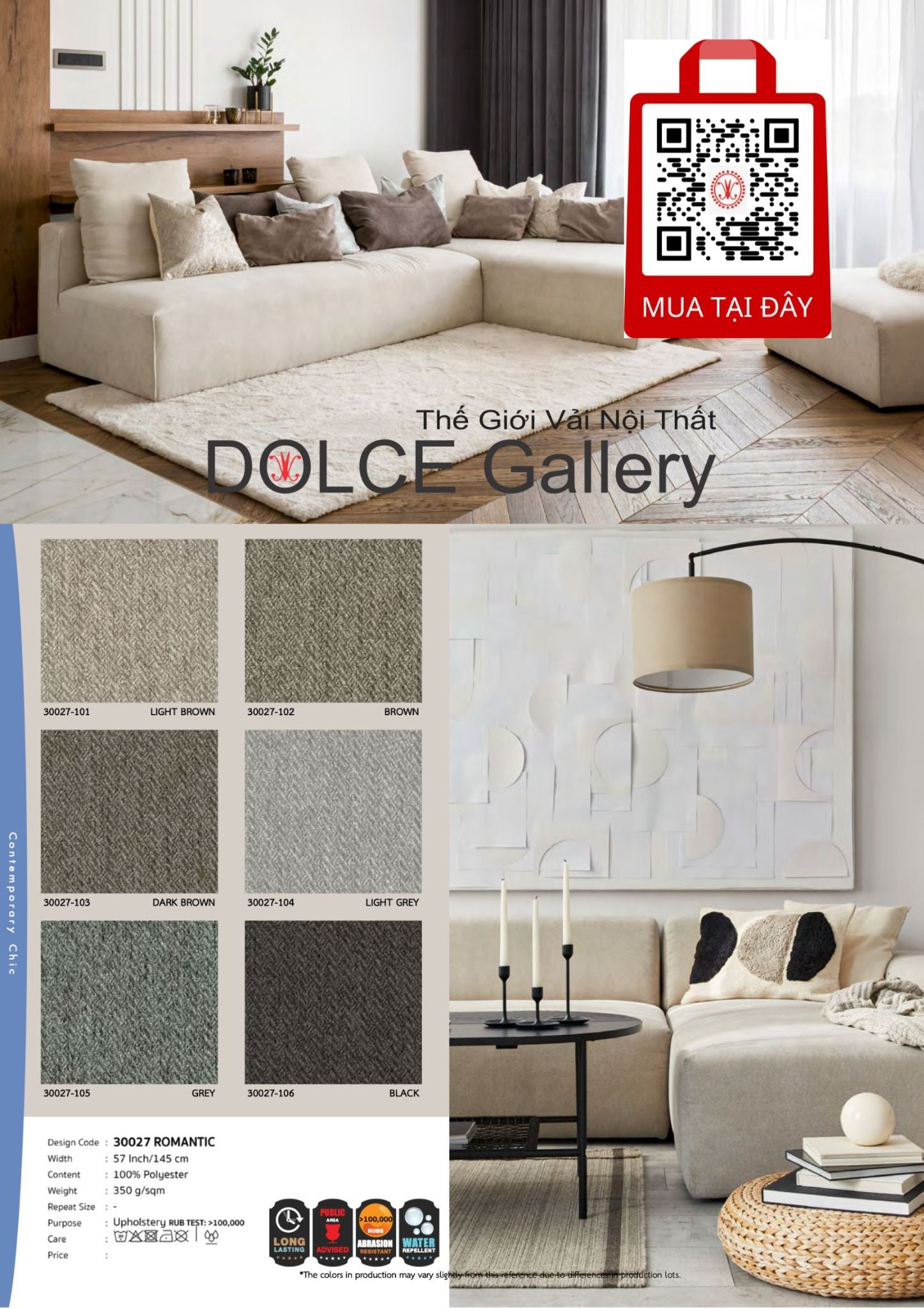 Vải Bọc Nệm Ghế 2024 Hints of Nature - CONTEMPORARY CHIC