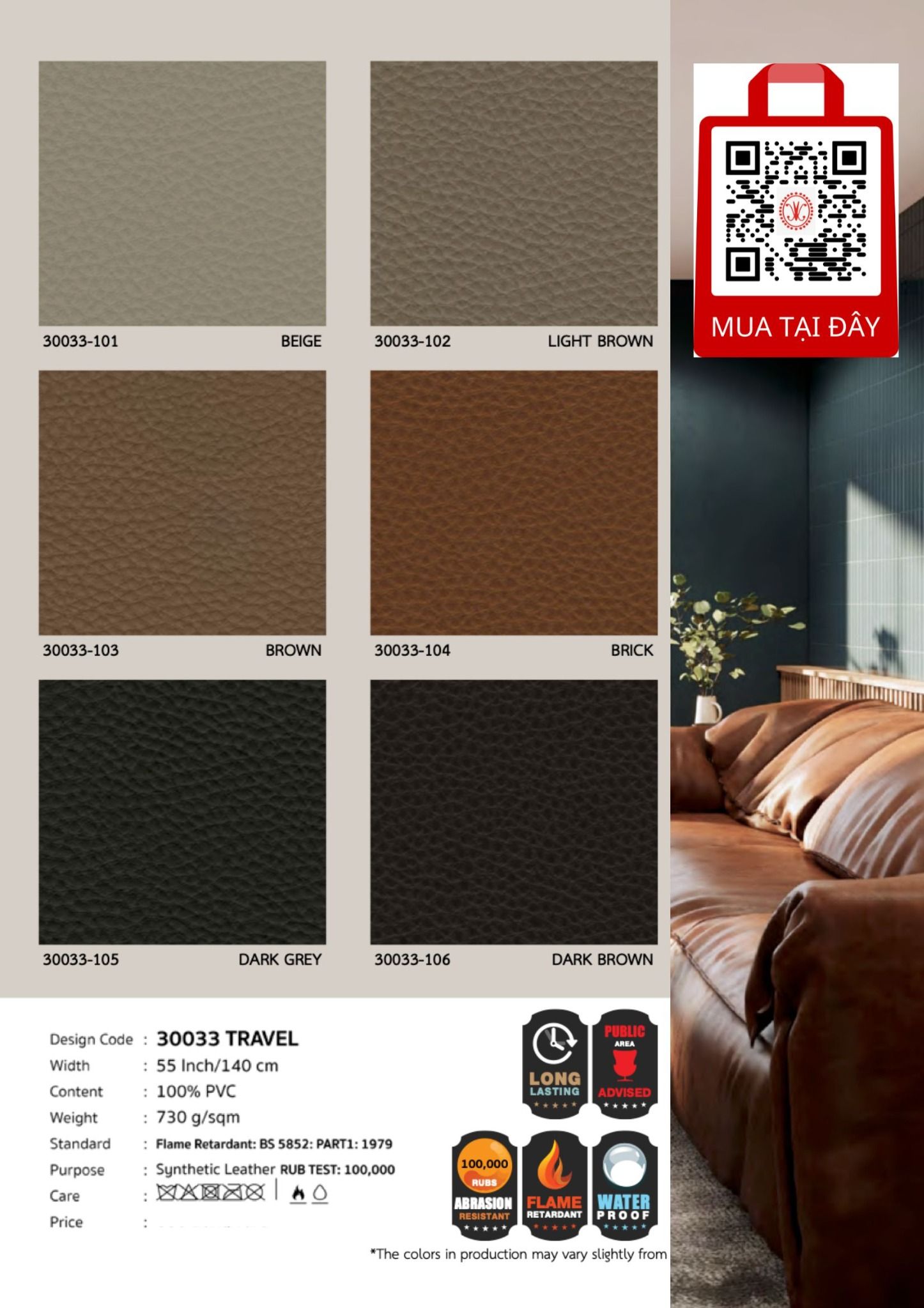 Vải PVC Bọc Nệm Ghế 2024 Hints of Nature - FESTIVAL SYNTHETIC LEATHER