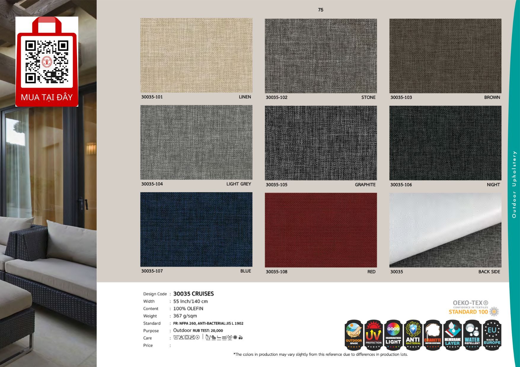 Vải Ngoài Trời 2024 Hints of Nature ISTANBUL OUTDOOR COLLECTION