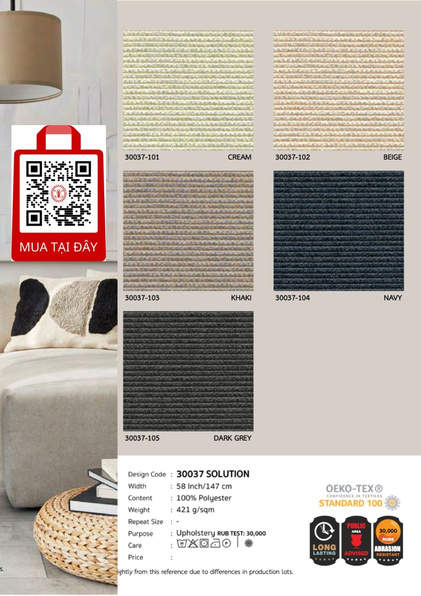 Vải Bọc Nệm Ghế 2024 Hints of Nature - CONTEMPORARY CHIC